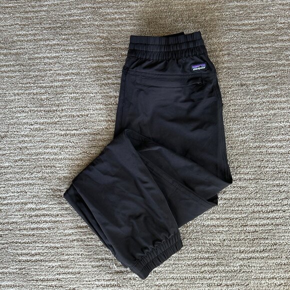 Patagonia Kid's Black Foxglenn Stretch Lightweight Joggers ~ L  ~ 12 ~ MINT!!!!! - Picture 3 of 7